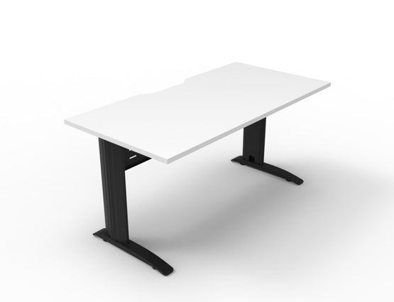 Rline Deluxe Span Straight Desk - Black and White Workstation OLGY-Local   