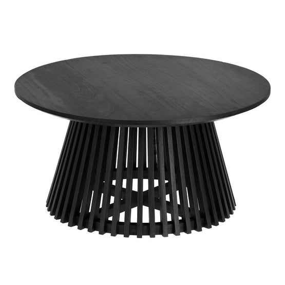 Rami Round Teak Timber Coffee Table - Black Coffee Table The Form-Local   