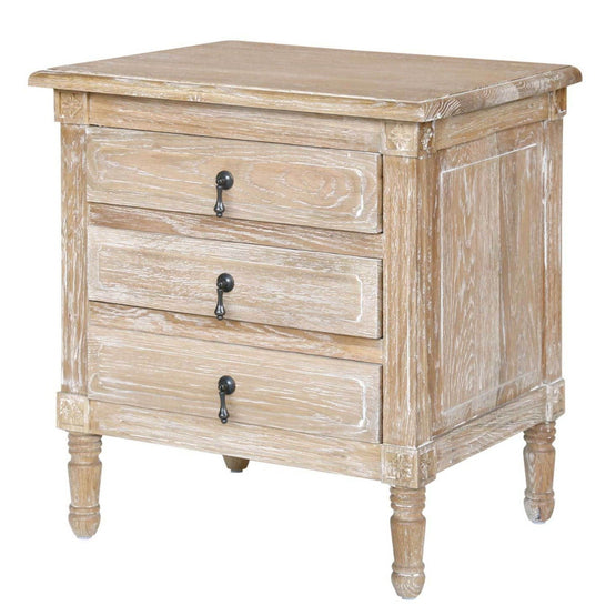Paola French Provincial 3 Drawer Bedside Table ST136BD