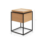 Cane Scandinavian Oak Side Table - Black Frame ST2203-IG