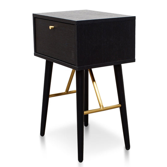Trent Wooden Bed Side Table - Black Bedside Table Dwood-Core   