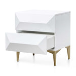 Olson Wooden Side Table - White with Gold Legs ST6410-IG