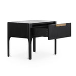 Allison Bedside Table - Black with Porcelain Marble Top ST6529-CN