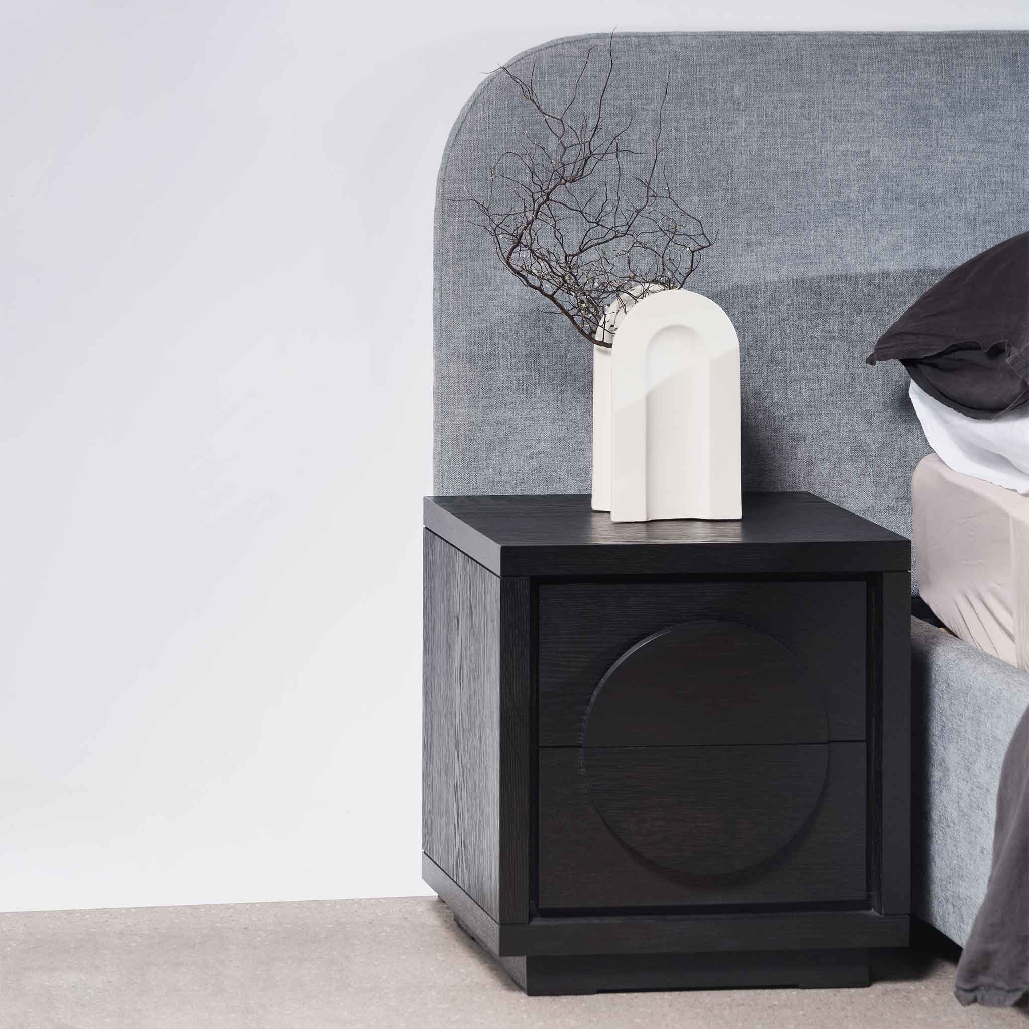 Bonnie Bedside Table - Textured Espresso Black Bedside Table Valerie-Core