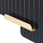 Ex Display - Erwin Matte Black Bedside Table - Brass Legs and Handle Bedside Table Iggy-Core   