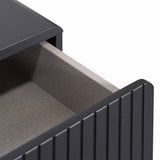 Ex Display - Erwin Matte Black Bedside Table - Brass Legs and Handle Bedside Table Iggy-Core   