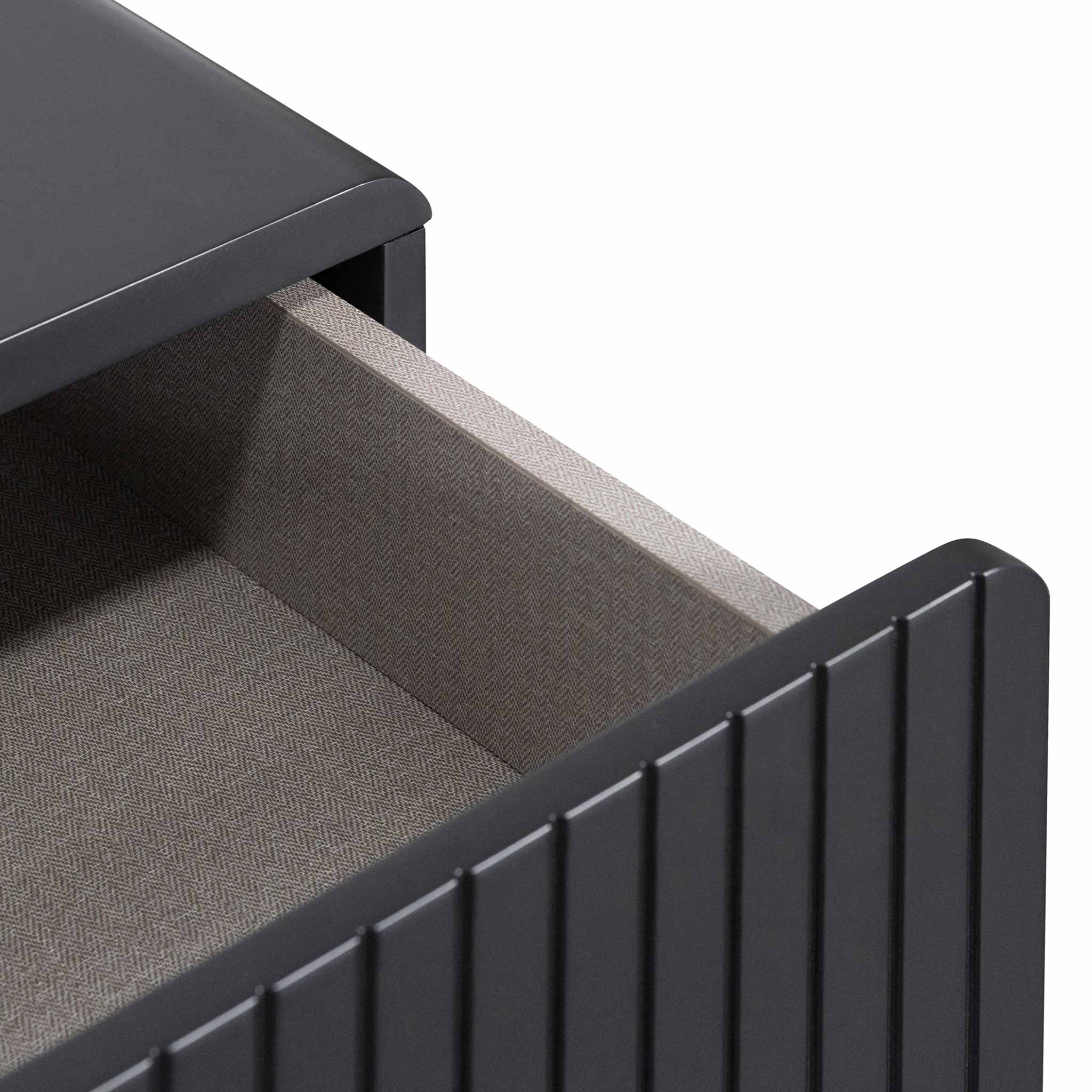 Ex Display - Erwin Matte Black Bedside Table - Brass Legs and Handle Bedside Table Iggy-Core   