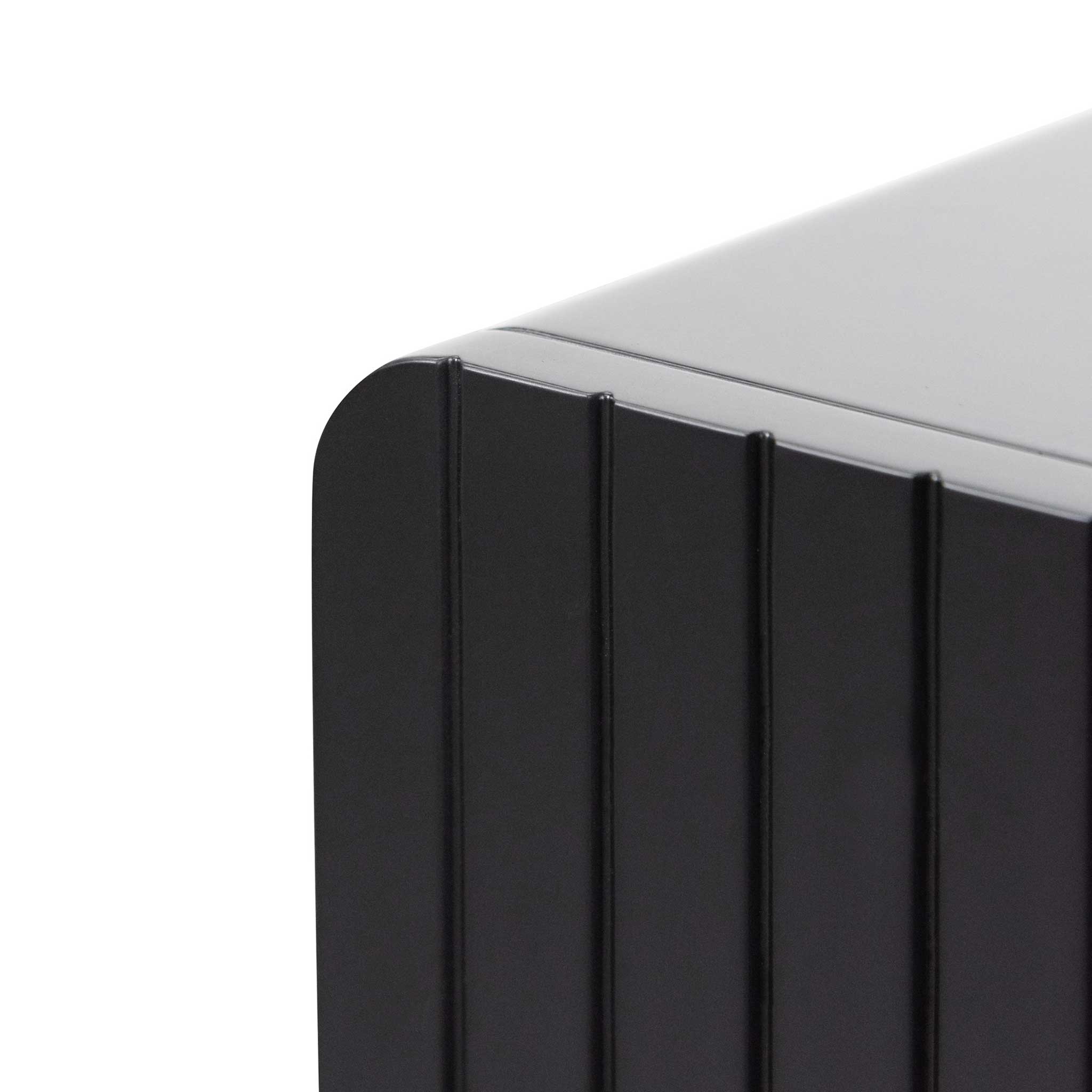 Ex Display - Erwin Matte Black Bedside Table - Brass Legs and Handle Bedside Table Iggy-Core   