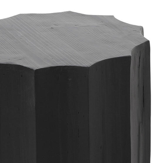 Dilara Recycled Side Table - Full Black Bedside Table Nicki-Core   