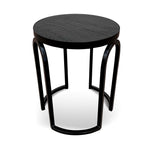Hardin Oak Side Table - Full Black Side Table Nicki-Core   