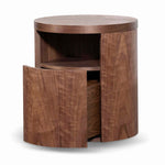 Honigold Round Wooden Bedside Table With Drawer - Walnut - Last One Bedside Table Better B-Core   