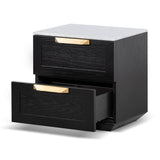 Nelda Bedside Table - Black with Marble Top Bedside Table Century-Core   