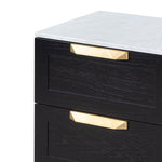 Nelda Bedside Table - Black with Marble Top Bedside Table Century-Core   
