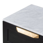 Nelda Bedside Table - Black with Marble Top Bedside Table Century-Core   