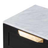 Nelda Bedside Table - Black with Marble Top Bedside Table Century-Core   