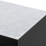 Nelda Bedside Table - Black with Marble Top Bedside Table Century-Core   