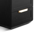 Nelda Bedside Table - Black with Marble Top Bedside Table Century-Core   