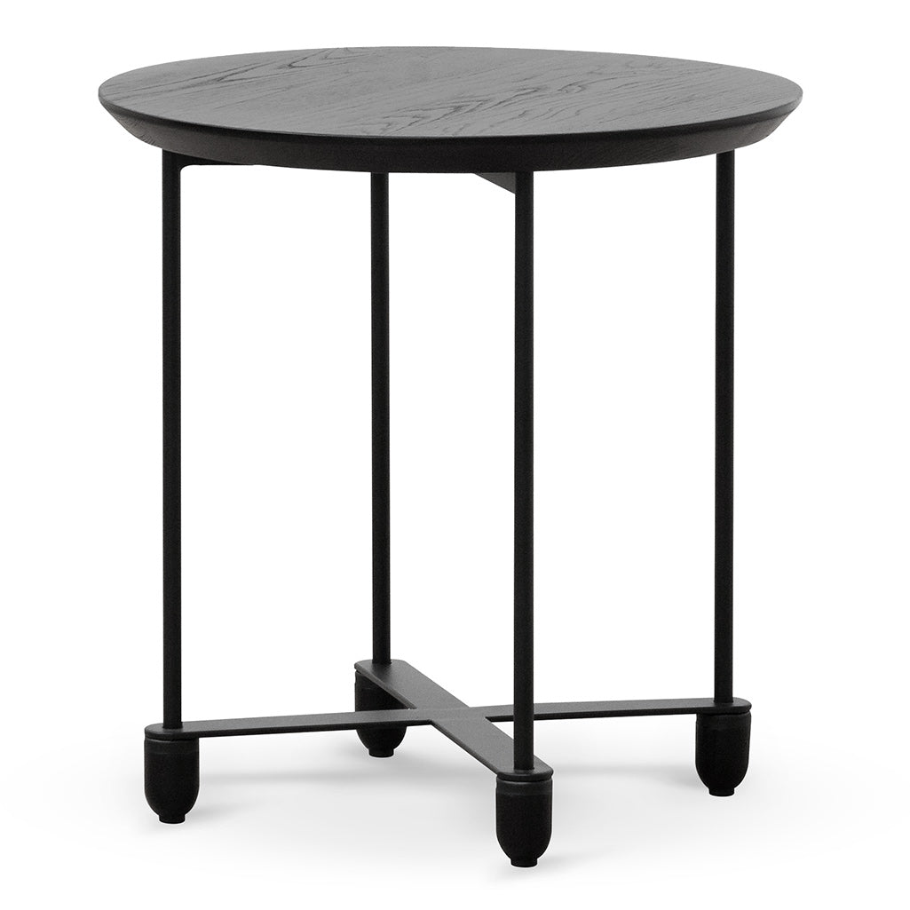 Ex Display - Keneth Wooden Top Side Table - Full Black Side Table M-Sun-Core