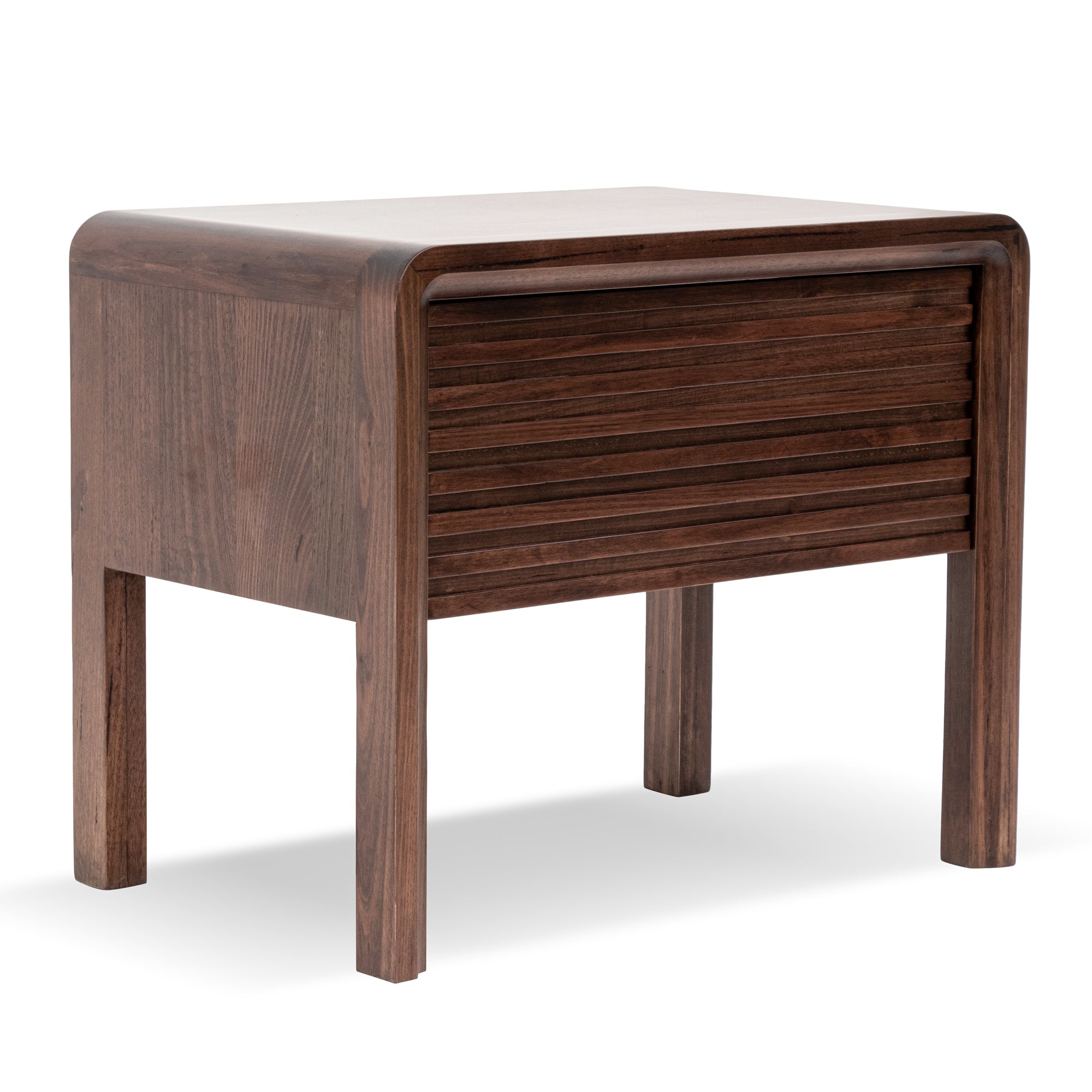 Amparo Single Drawer Bedside Table - Walnut Bedside Table AU Wood-Core   