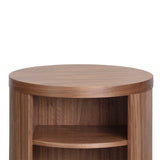 Honigold Round Wooden Bedside Table - Walnut Bedside Table Better B-Core   