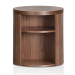 Honigold Round Wooden Bedside Table - Walnut Bedside Table Better B-Core   