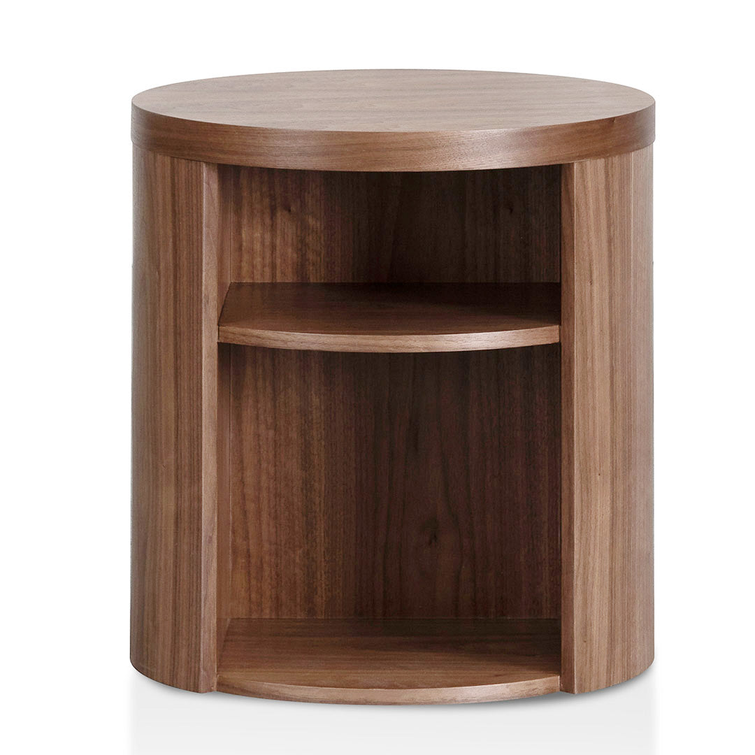 Honigold Round Wooden Bedside Table - Walnut Bedside Table Better B-Core   
