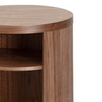 Honigold Round Wooden Bedside Table - Walnut Bedside Table Better B-Core   