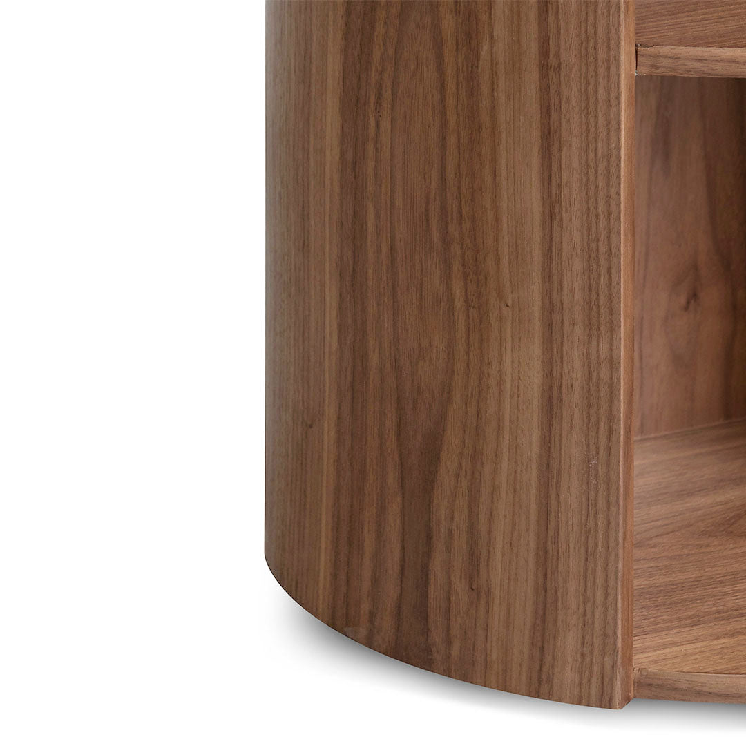 Honigold Round Wooden Bedside Table - Walnut Bedside Table Better B-Core   