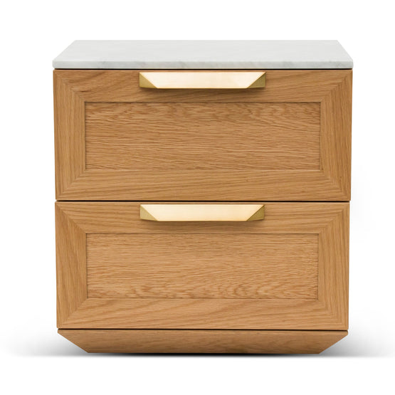 Nelda Bedside Table - Natural with Marble Top Bedside Table Century-Core   