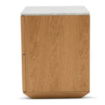 Nelda Bedside Table - Natural with Marble Top Bedside Table Century-Core   