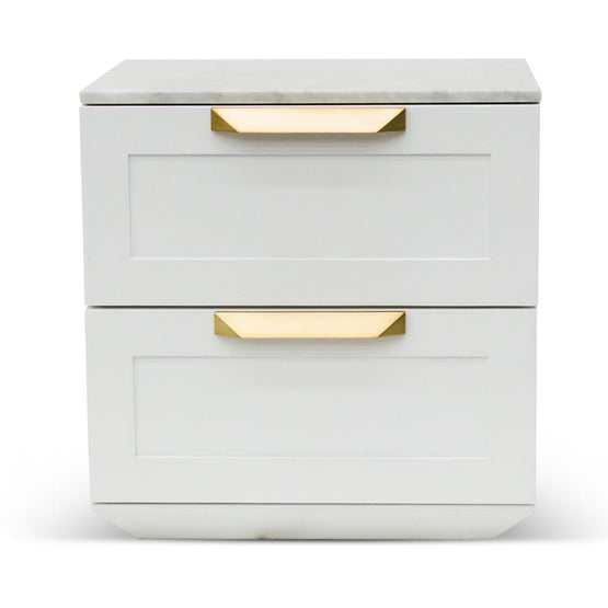 Nelda Bedside Table White with Marble Top Interior Secrets