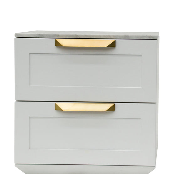 Nelda Bedside Table White with Marble Top Interior Secrets