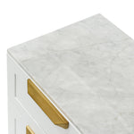 Nelda Bedside Table - White with Marble Top Bedside Table Century-Core   