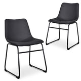Set Of 2 - Darcy Fabric Dining Chair - Black Dining Chair Sendo-Core   