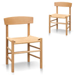Set of 2 - Erika Rattan Dining Chair - Natural Dining Chair Oakwood-Core   