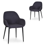 Set of 2 - Lynton Fabric Dining Chair - Black DC961-SDx2