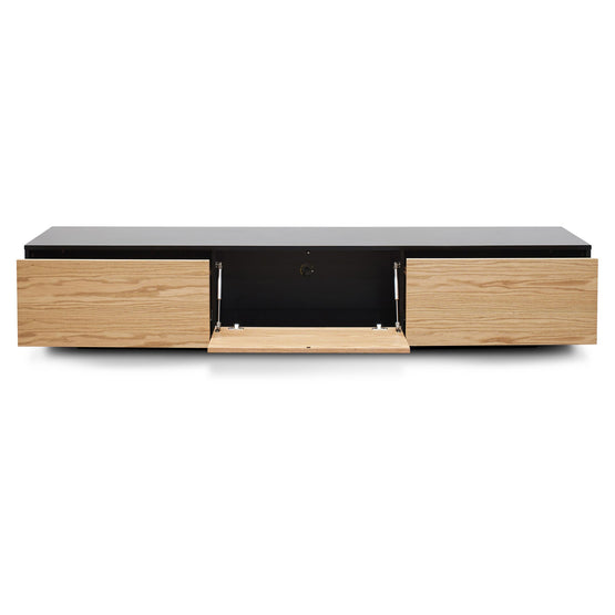 Letty 2.3m Wooden Entertainment Unit - Black with Natural Drawers TV2632-BB