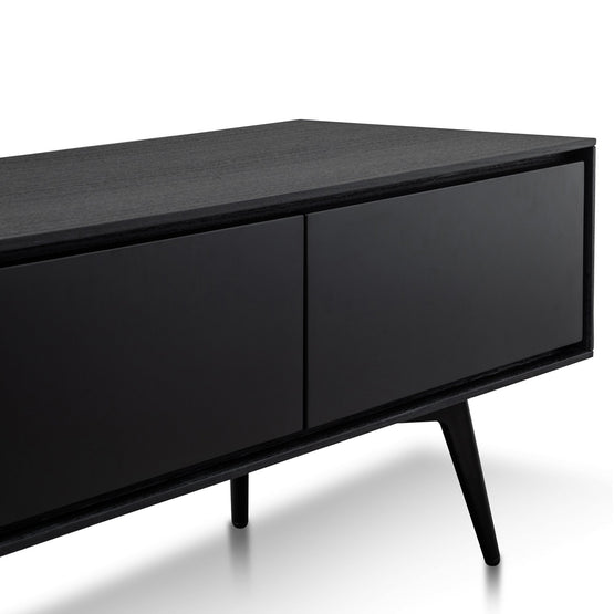 Liam Wooden TV Unit With Black Matte Drawers Black Interior Secrets
