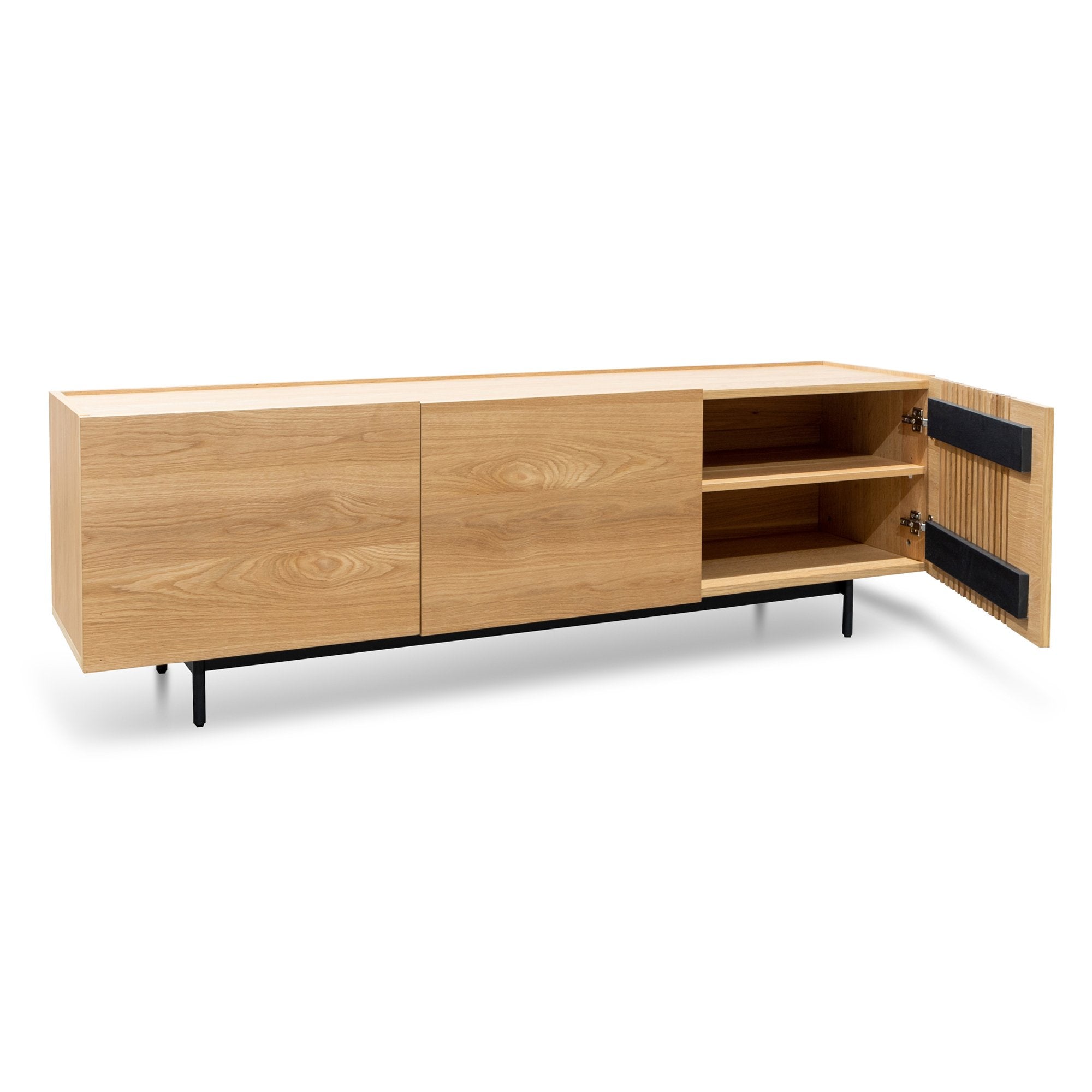 Ex Display - Onito 180cm TV Entertainment Unit - Natural with Black Legs TV/Entertainment Unit KD-Core
