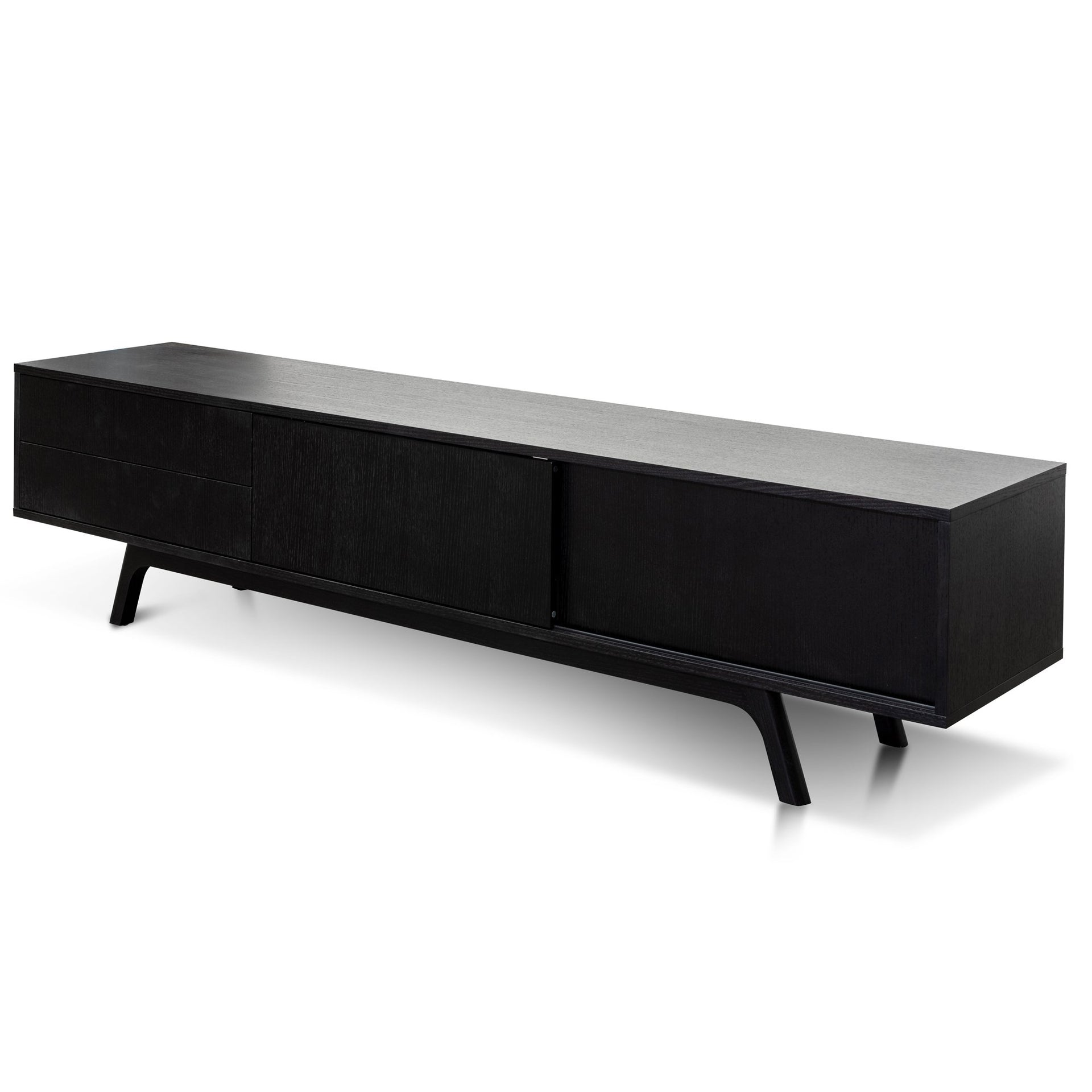 Ella 2.1m Wooden TV Unit - Full Black