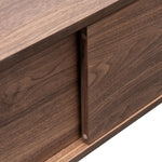 Ex- Display - Christie 2.1m Walnut Wooden TV Entertainment Unit - Black legs KD-Core