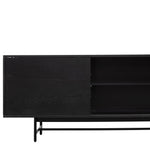 Sergio 2.1m Wooden TV Entertainment Unit - Full Black with Flute Glass Door TV6053-KD