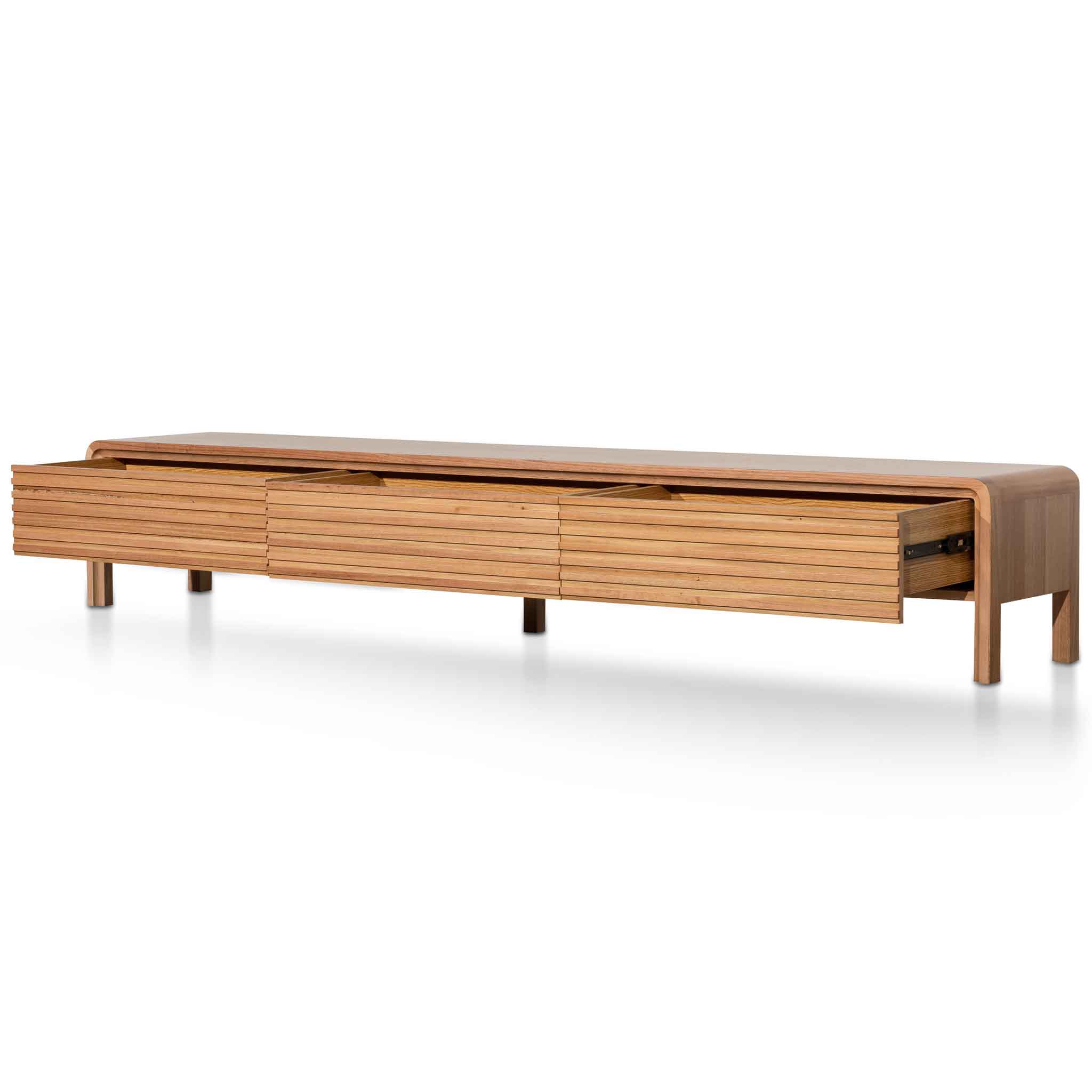 Ex Display - Amparo 2.2m TV Entertainment Unit - Messmate GOLD HANDLES v1 TV/Entertainment Unit AU Wood-Core