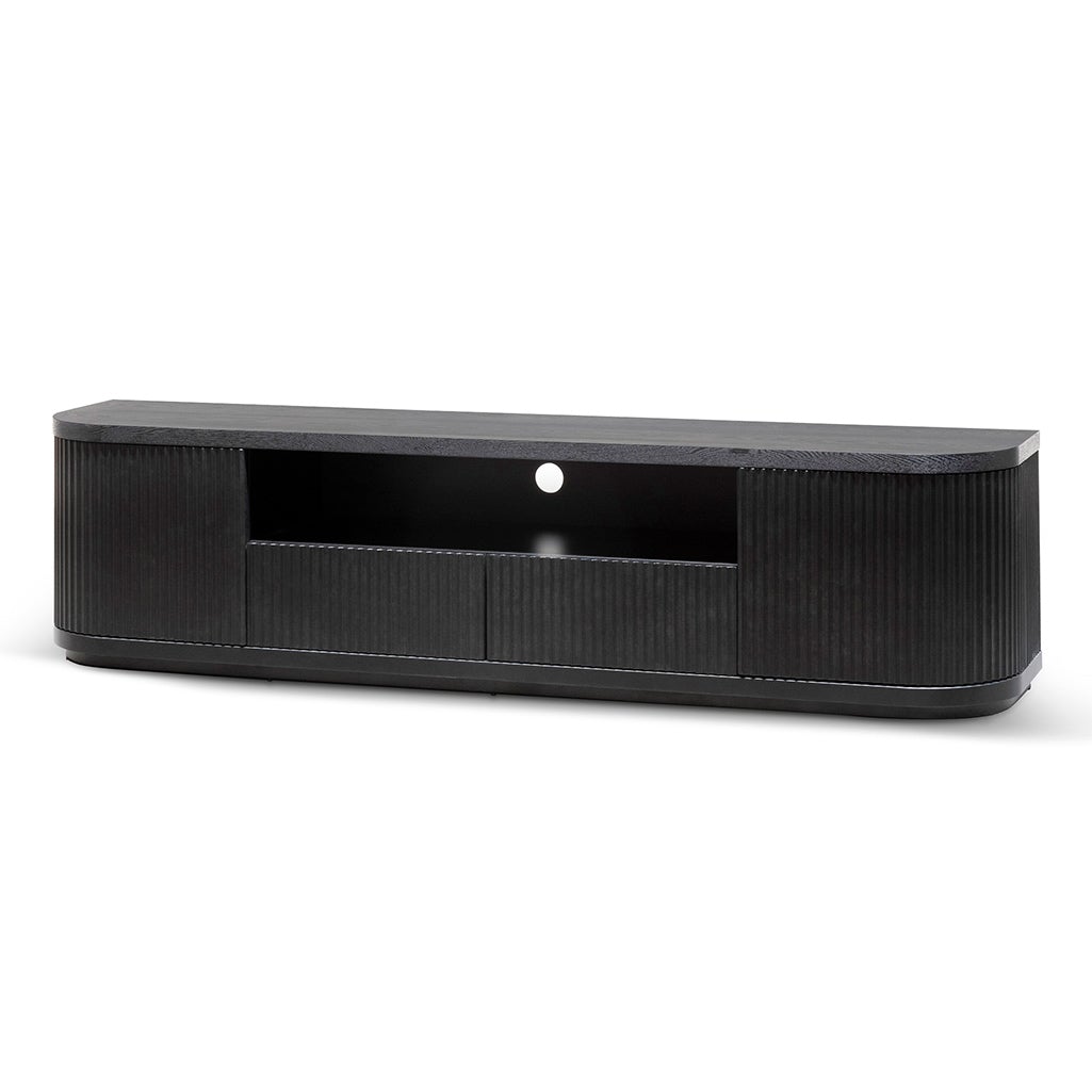 Elino 2m Veneer Top Entertainment TV Unit - Full Black