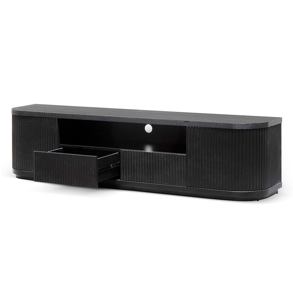 Elino 2m Veneer Top Entertainment TV Unit - Full Black TV/Entertainment Unit Dwood-Core   