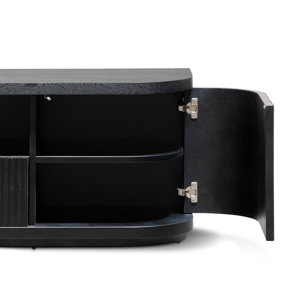 Ex Display - Elino 2m Veneer Top Entertainment TV Unit - Full Black TV/Entertainment Unit Dwood-Core