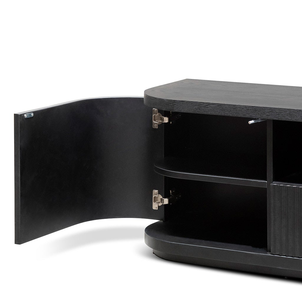 Ex Display - Elino 2m Veneer Top Entertainment TV Unit - Full Black TV/Entertainment Unit Dwood-Core