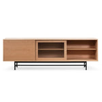 Sergio 2.1m Wooden Entertainment TV Unit - Natural with Flute Glass Door TV/Entertainment Unit KD-Core   