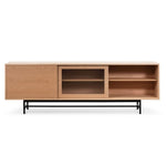 Sergio 2.1m Wooden Entertainment TV Unit - Natural with Flute Glass Door TV6634-KD