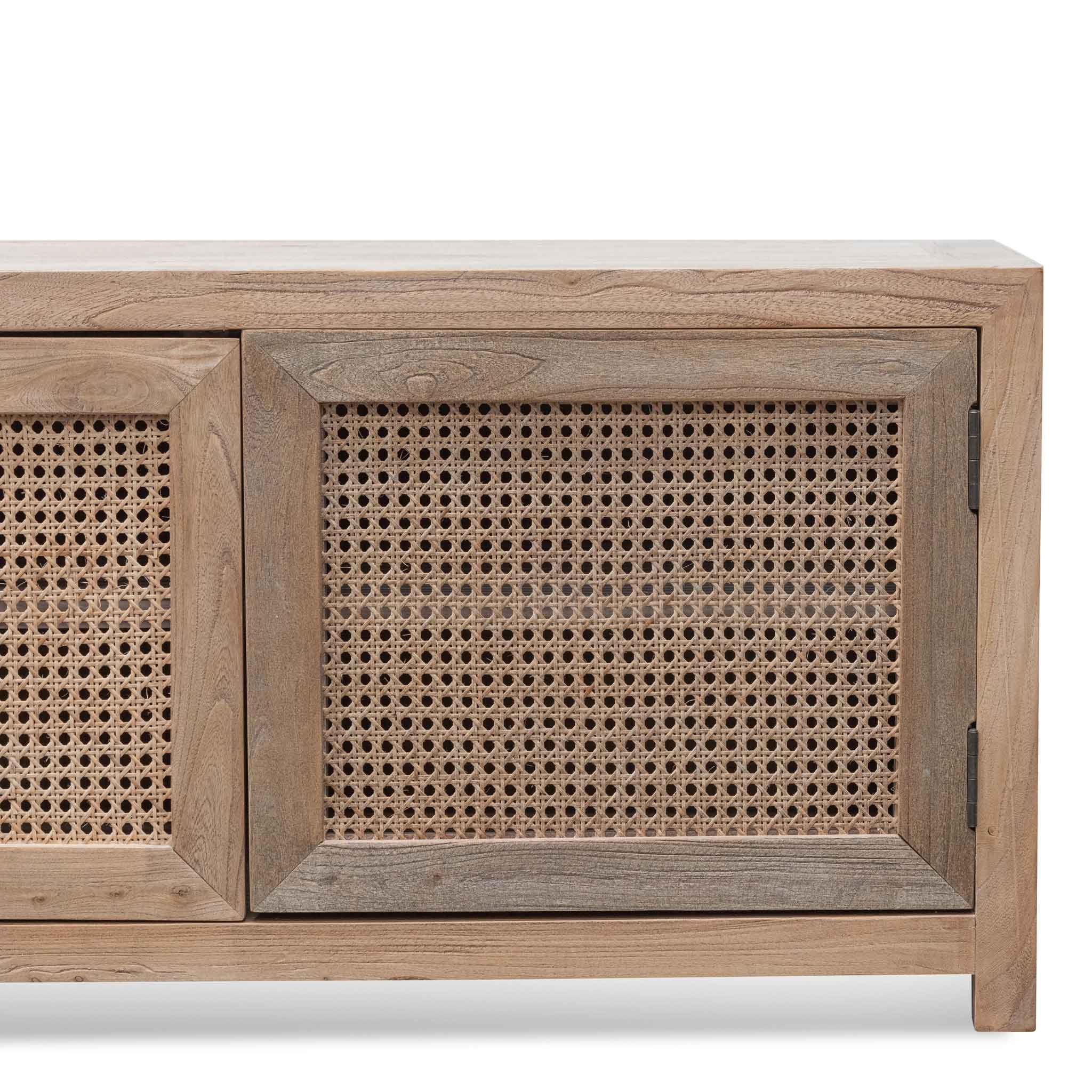 Tapia 2m TV Entertainment Unit - Natural with Rattan Doors TV/Entertainment Unit Reclaimed-Core   